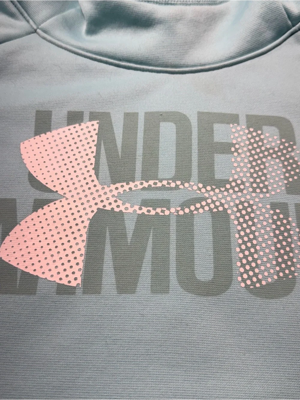 Under Armour Youth Mint Green Hoodie with Pink Logo